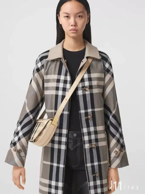 BURBERRY Small Check Canvas and Leather Olympia Bag 0129