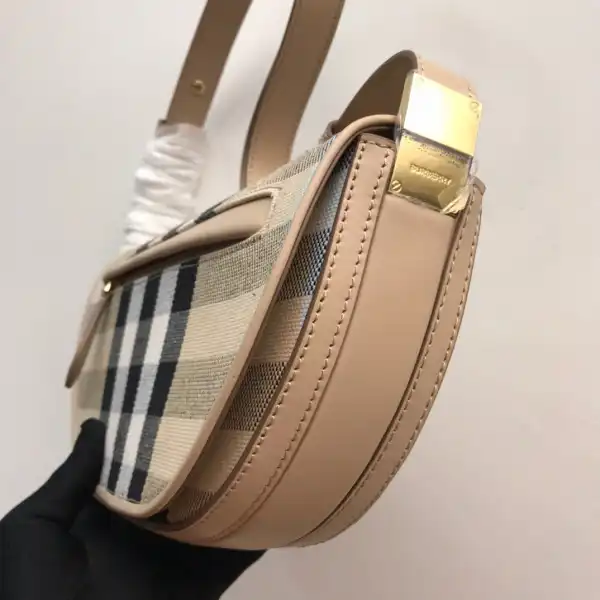 BURBERRY Small Check Canvas and Leather Olympia Bag 0129