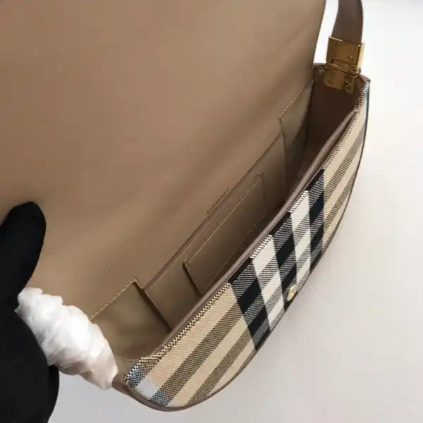 BURBERRY Small Check Canvas and Leather Olympia Bag 0129