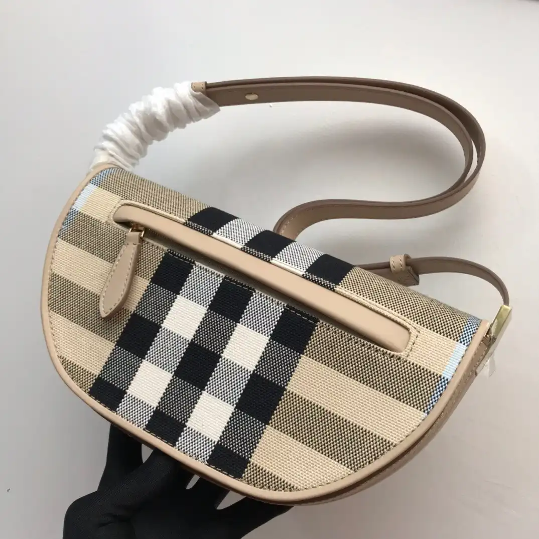 BURBERRY Small Check Canvas and Leather Olympia Bag 0129