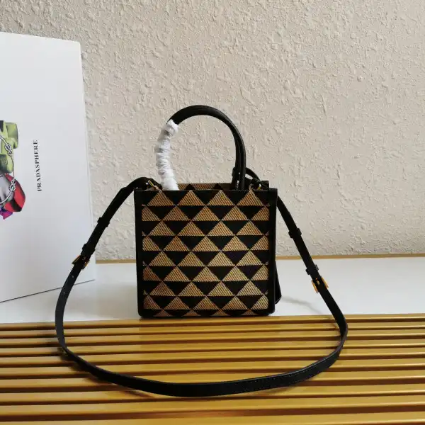 PRADA MICRO Symbole jacquard fabric handbag 0130