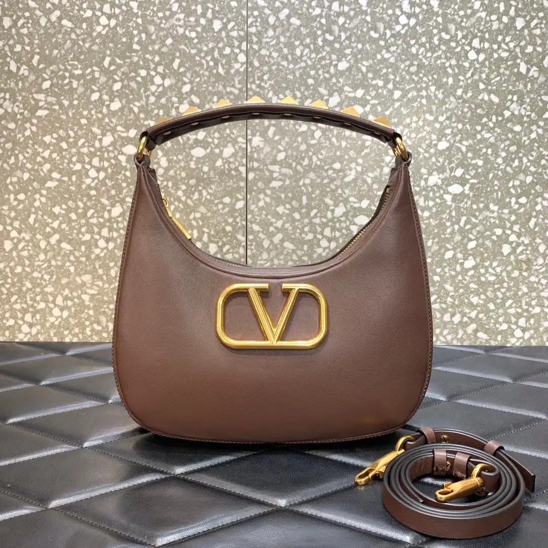 VALENTINO STUD SIGN CALFSKIN HOBO BAG 0124