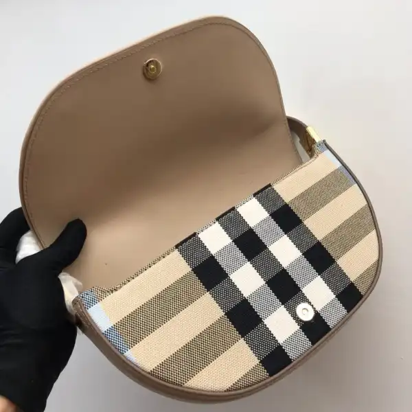 BURBERRY Small Check Canvas and Leather Olympia Bag 0129