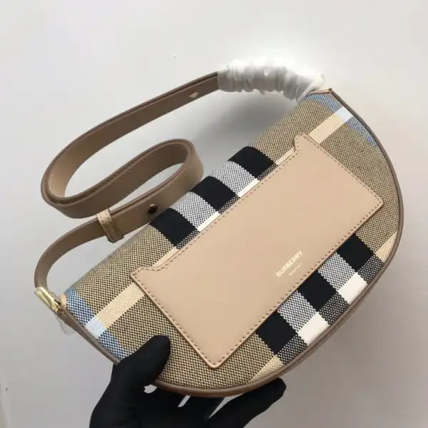 BURBERRY Small Check Canvas and Leather Olympia Bag 0129