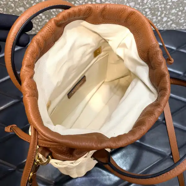 VALENTINO VLOGO SIGNATURE WICKER BUCKET BAG 0124