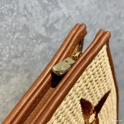 Pouch Toiletry Monogram LOUIS Raffia VUITTON 0212