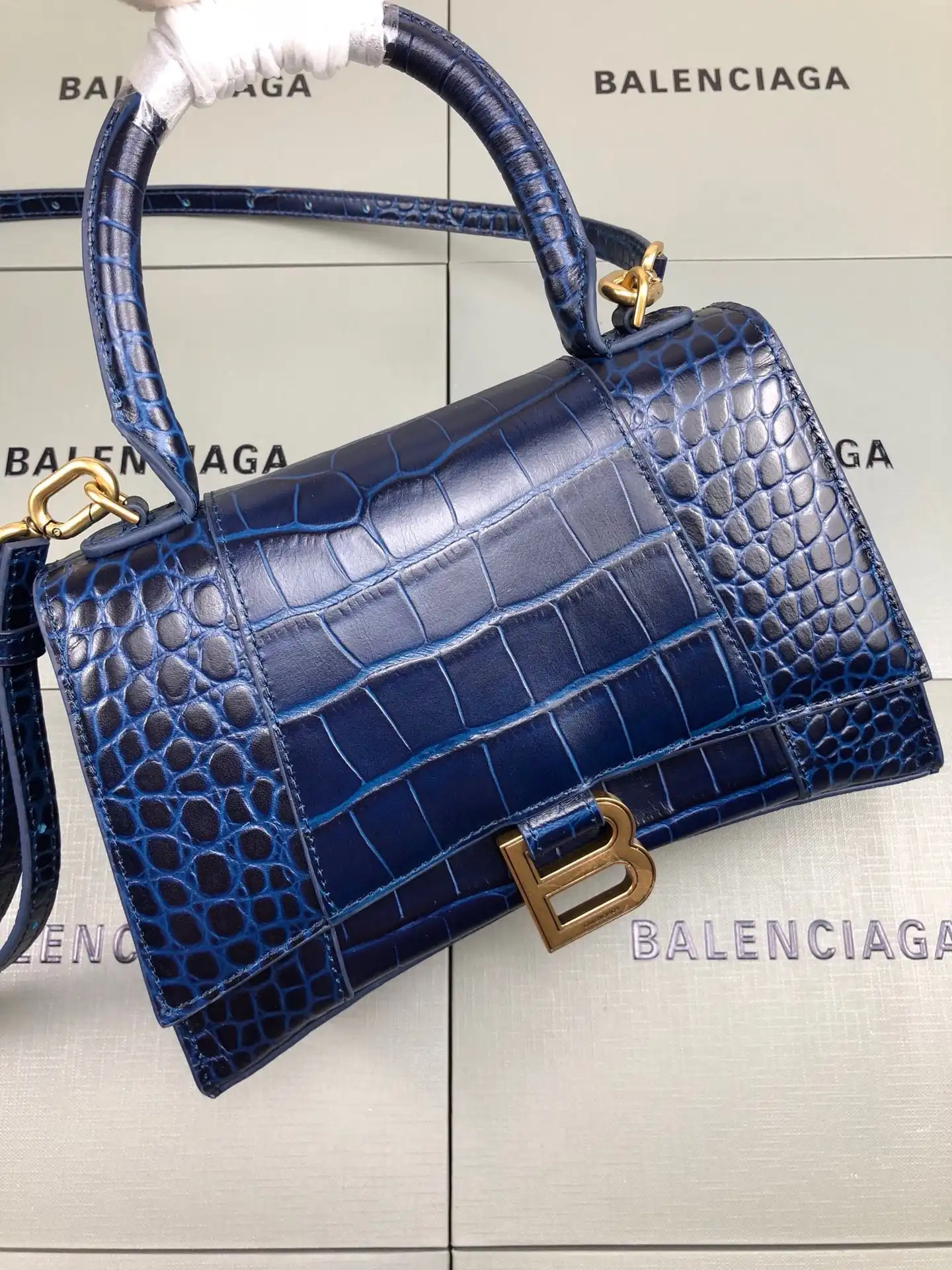 BALENCIAGA HOURGLASS SMALL TOP HANDLE BAG 0201