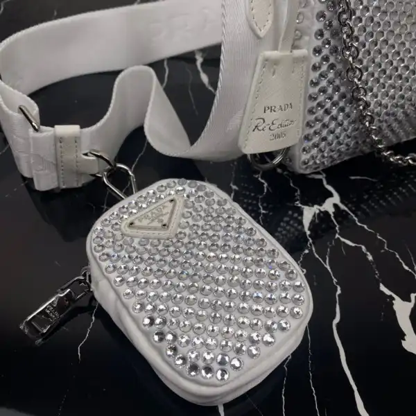 Prada Re-Edition 2005 satin bag with crystals 0202